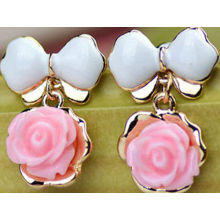 Gold Plated Rose Flower Shape Stud Earrings For Gilrs On Party ftbbay_10121863